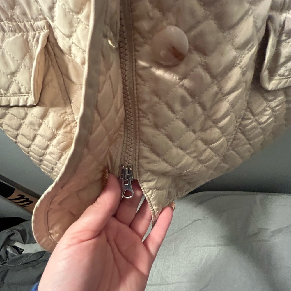 Talbots Quilted Beige Utility Jacket - Picture 4 of 7